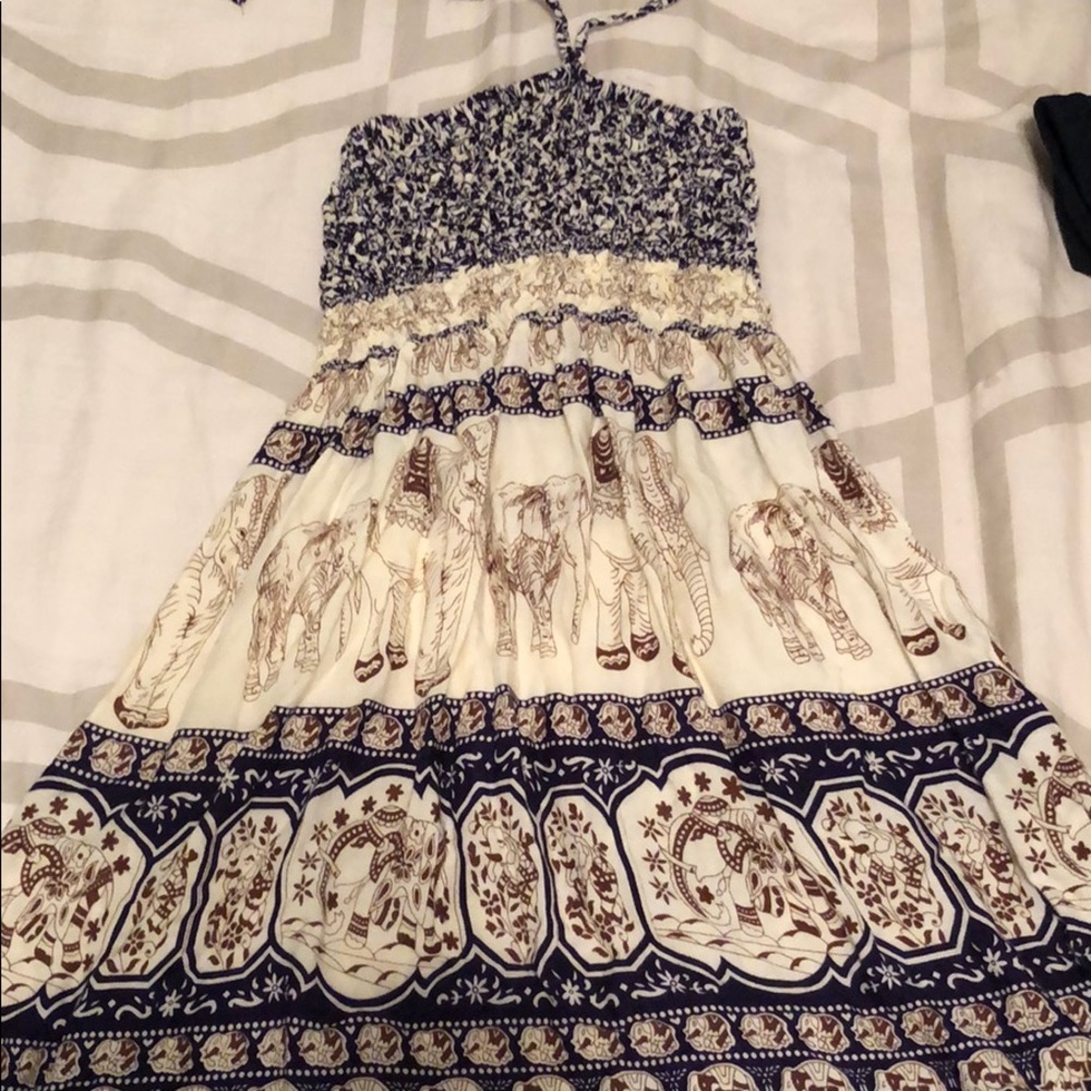 elephant patterned flowy top